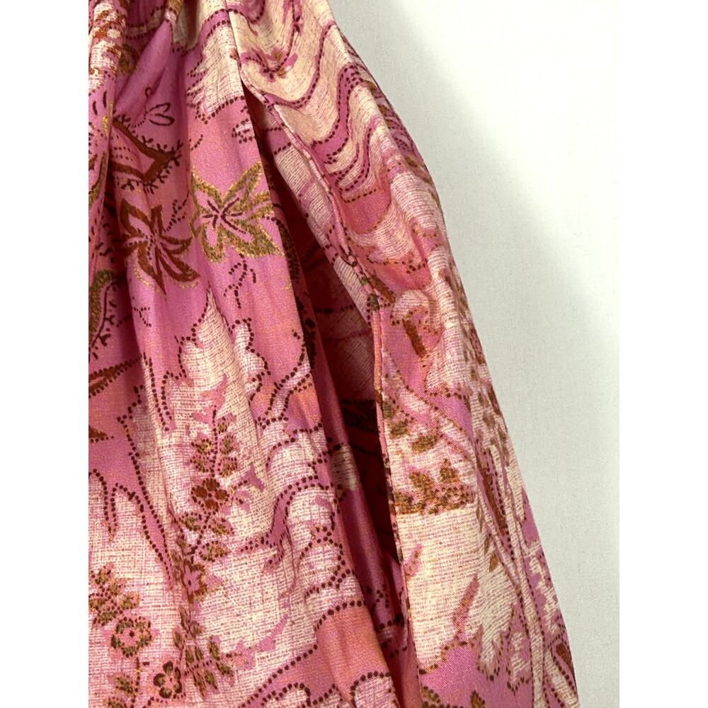 Ulla Johnson Leilani Dress Sz 8 100% cotton pink & gold floral print pockets - Picture 7 of 15